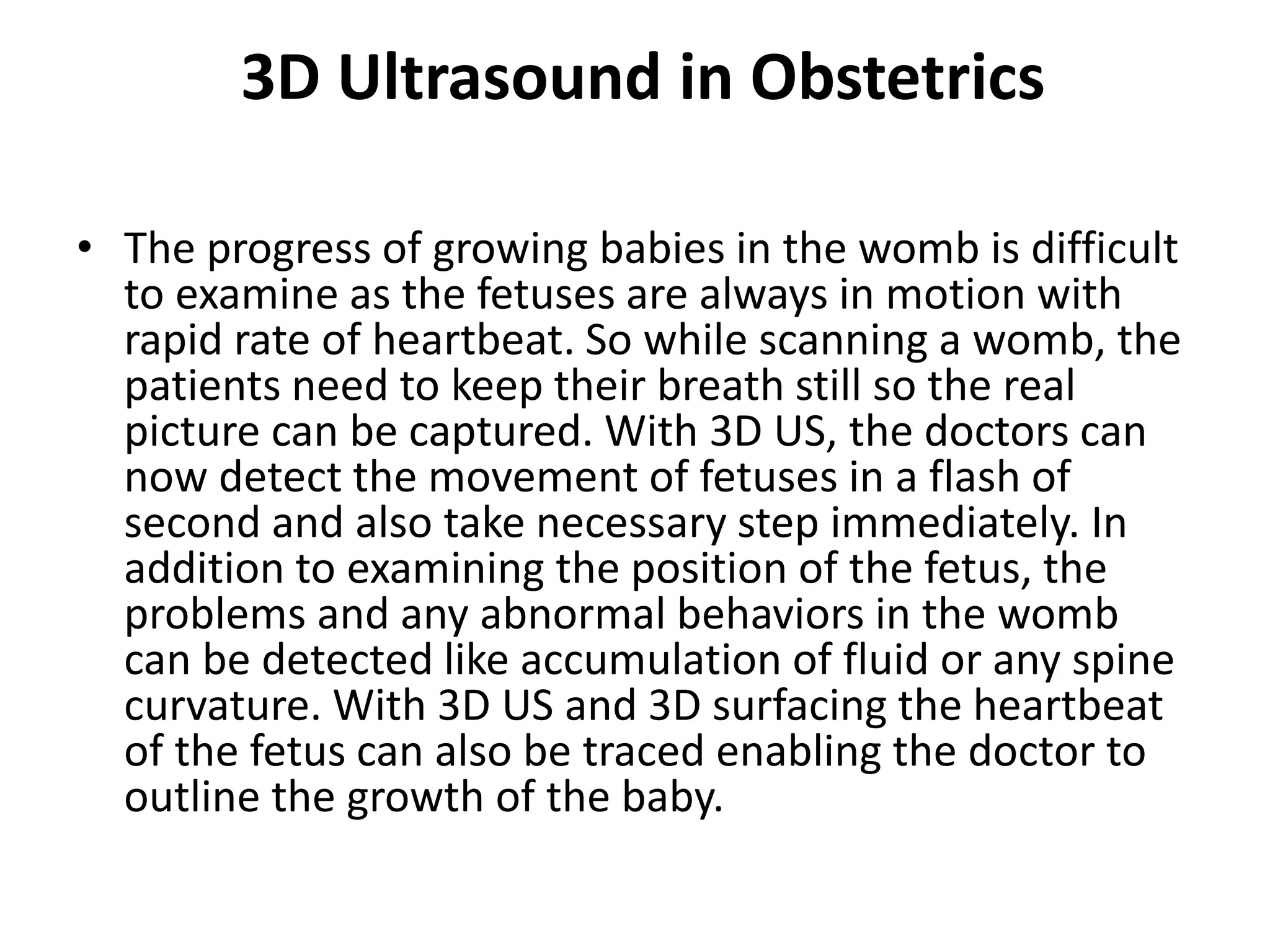 3D and 4D ultrasound in obstetrics | PPTX