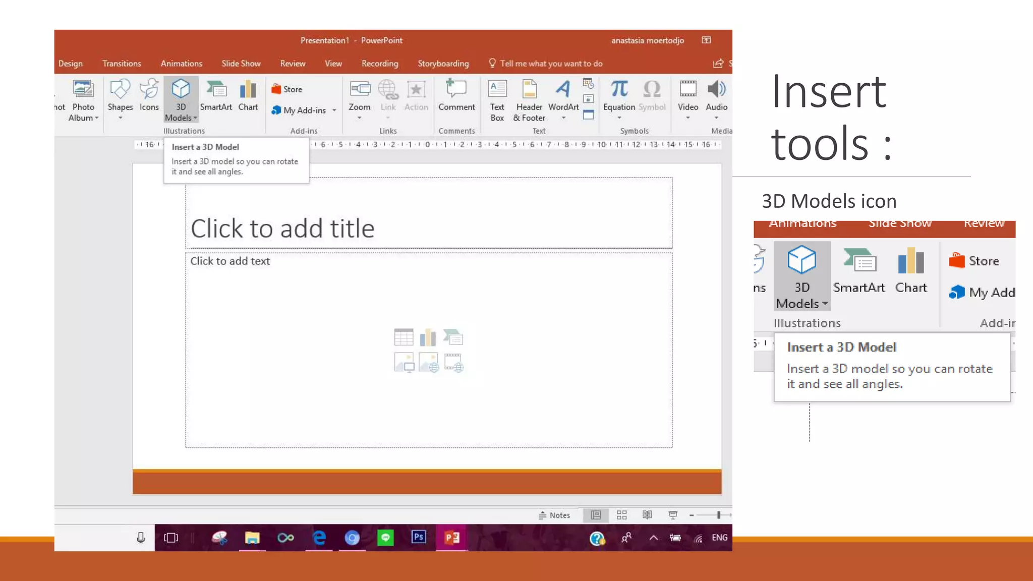 Insert
tools :
3D Models icon