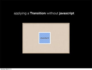 applying a Transition without javascript
Saturday, March 9, 13
 