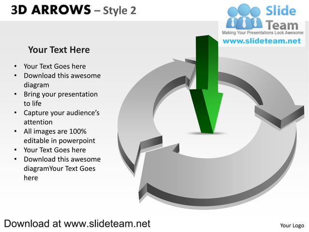 3 d arrows style 2 powerpoint diagrams and powerpoint templates | PPT