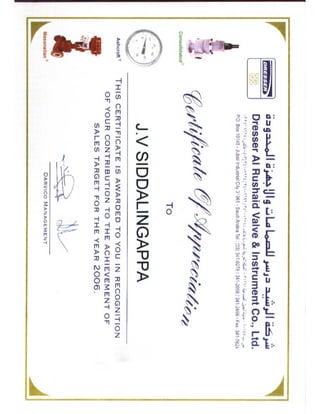 3 darvico appreciation certificate