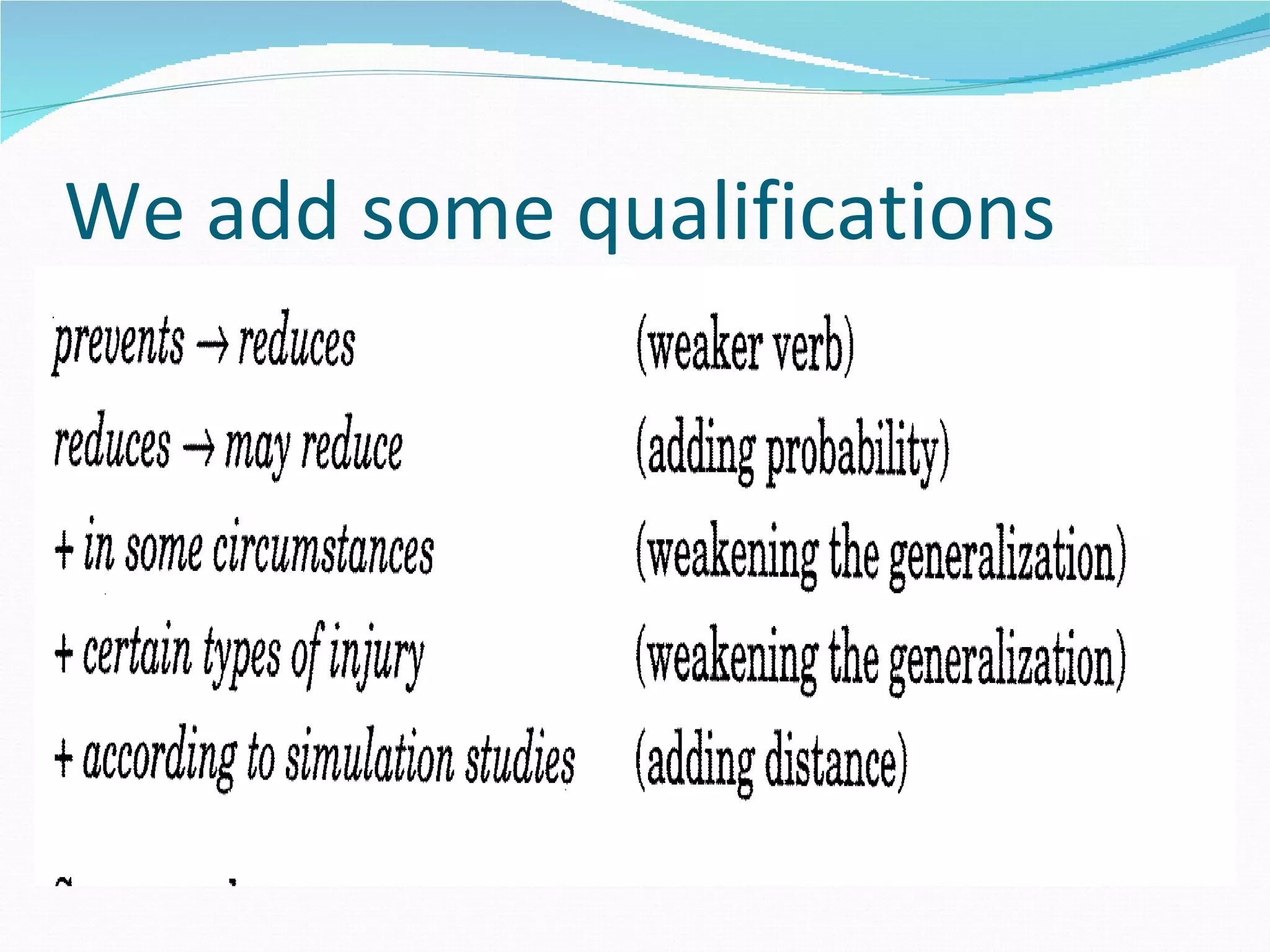 We add some qualifications
 