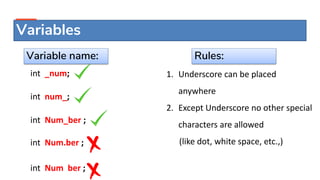 Datatypes & variables in java | PPT