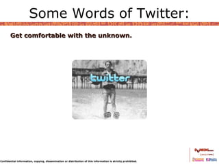 Some Words of Twitter: Get comfortable with the unknown. 