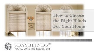 How to Choose
the Right Blinds
For Your Home
 