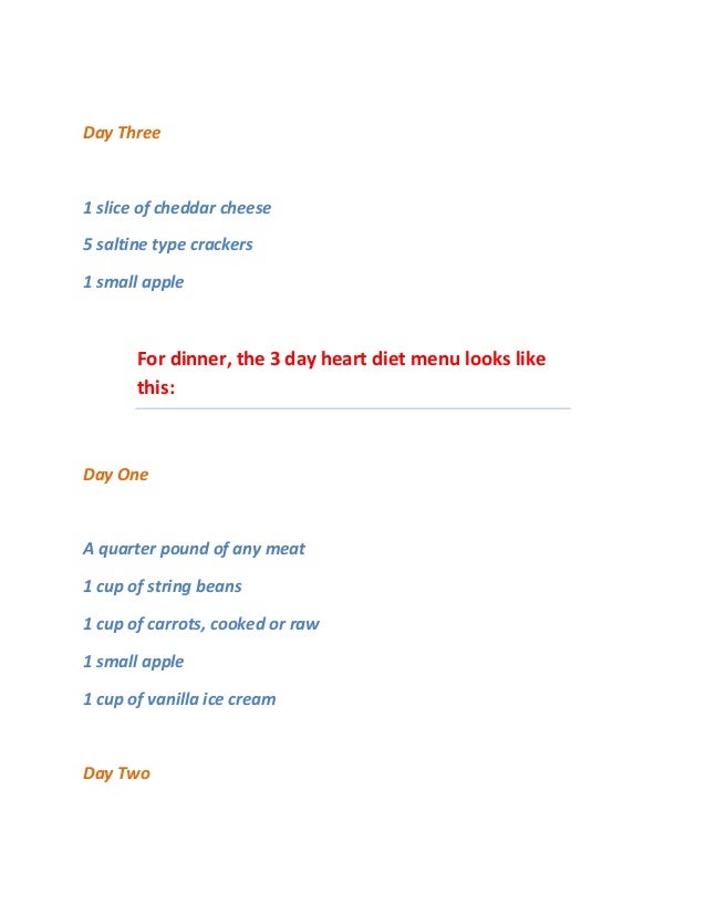 3 Day Heart Diet
