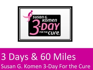 3 Days & 60 Miles Susan G. Komen 3-Day For the Cure 