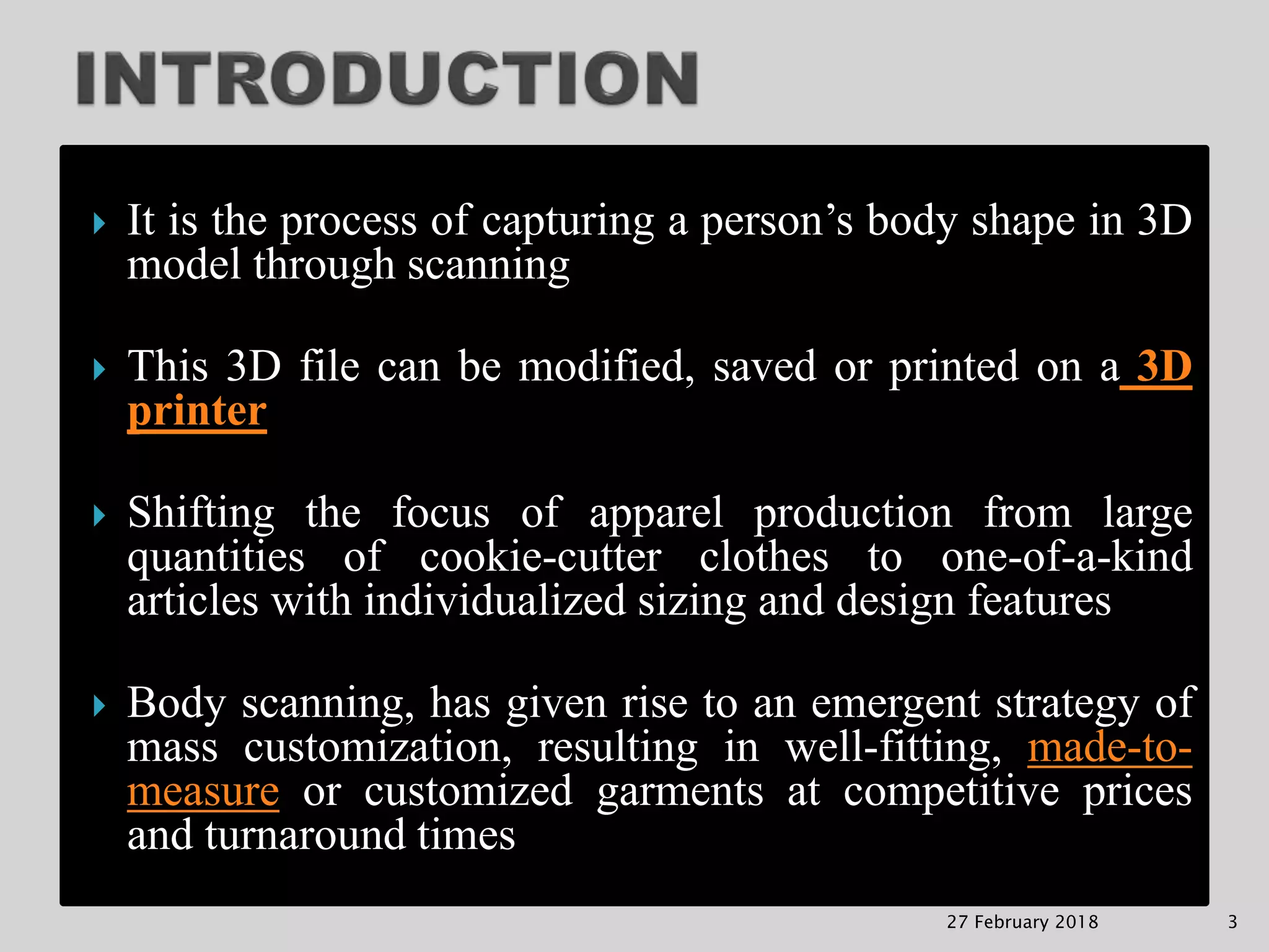 3 d body scanning | PPTX