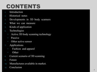 3 d body scanning | PPTX