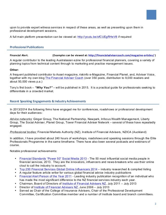 Tony Vidler speaker resume 2014