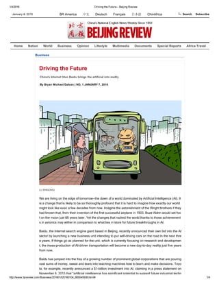 Driving the Future-- Beijing Review