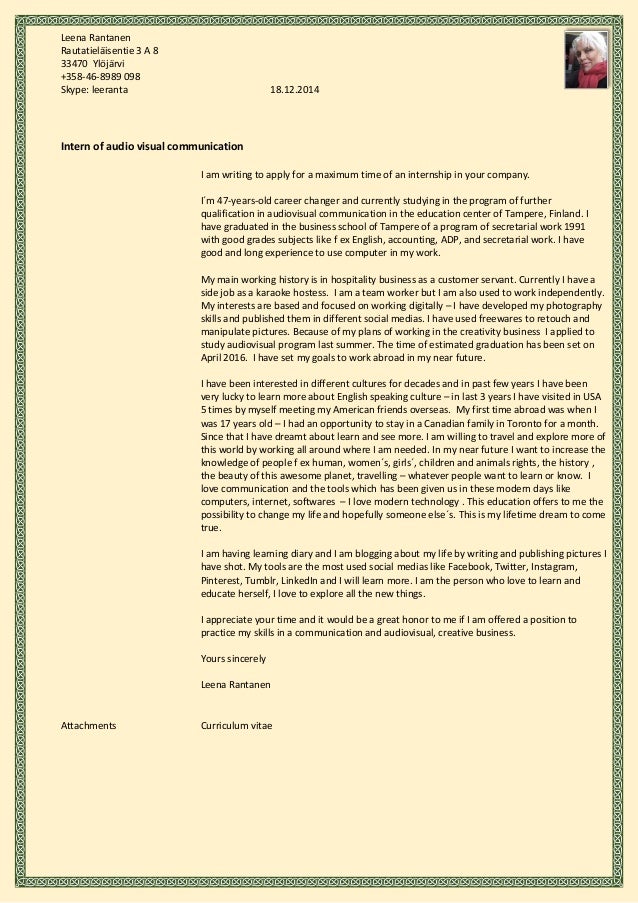 motivational letter for internship