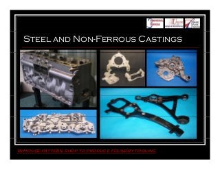 Steel and Non-Ferrous Castings
In-House pattern shop to produce foundry tooling
 