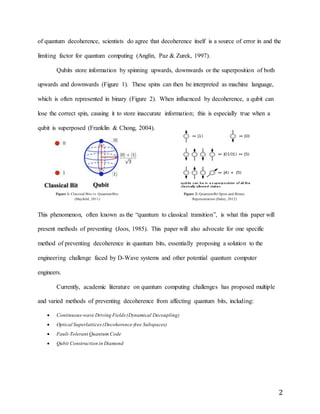Methods of Preventing Decoherence in Quantum Bits | DOCX