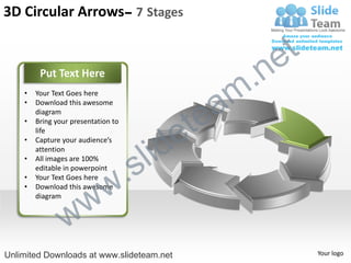 3d circular arrows 7 stages ppt slides diagrams templates | PDF