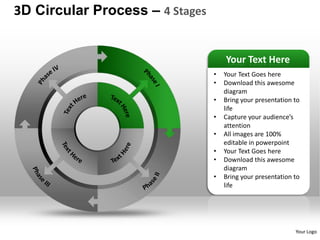 3d circular process 4 stages powerpoint presentation templates | PPTX