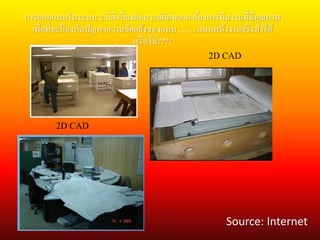 การออกแบบในระบบ 2 มิติ เสี่ยงต่อความผิดพลาด ต้องการทีมงานที่มีคุณภาพ
เพื่อที่จะป้องกันปัญหาความขัดแย้งของแบบ……. แบบหน้างานจริงทาได้
หรือไม่????
2D CAD
2D CAD
Source: Internet
 