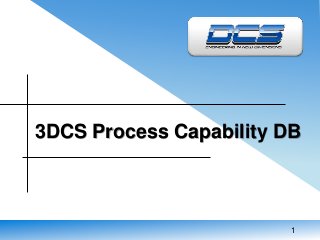 1
3DCS Process Capability DB
 
