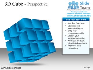 3d cube perspective powerpoint ppt slides. | PDF