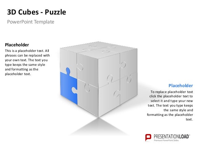 powerpoint 3 d cubes puzzle template