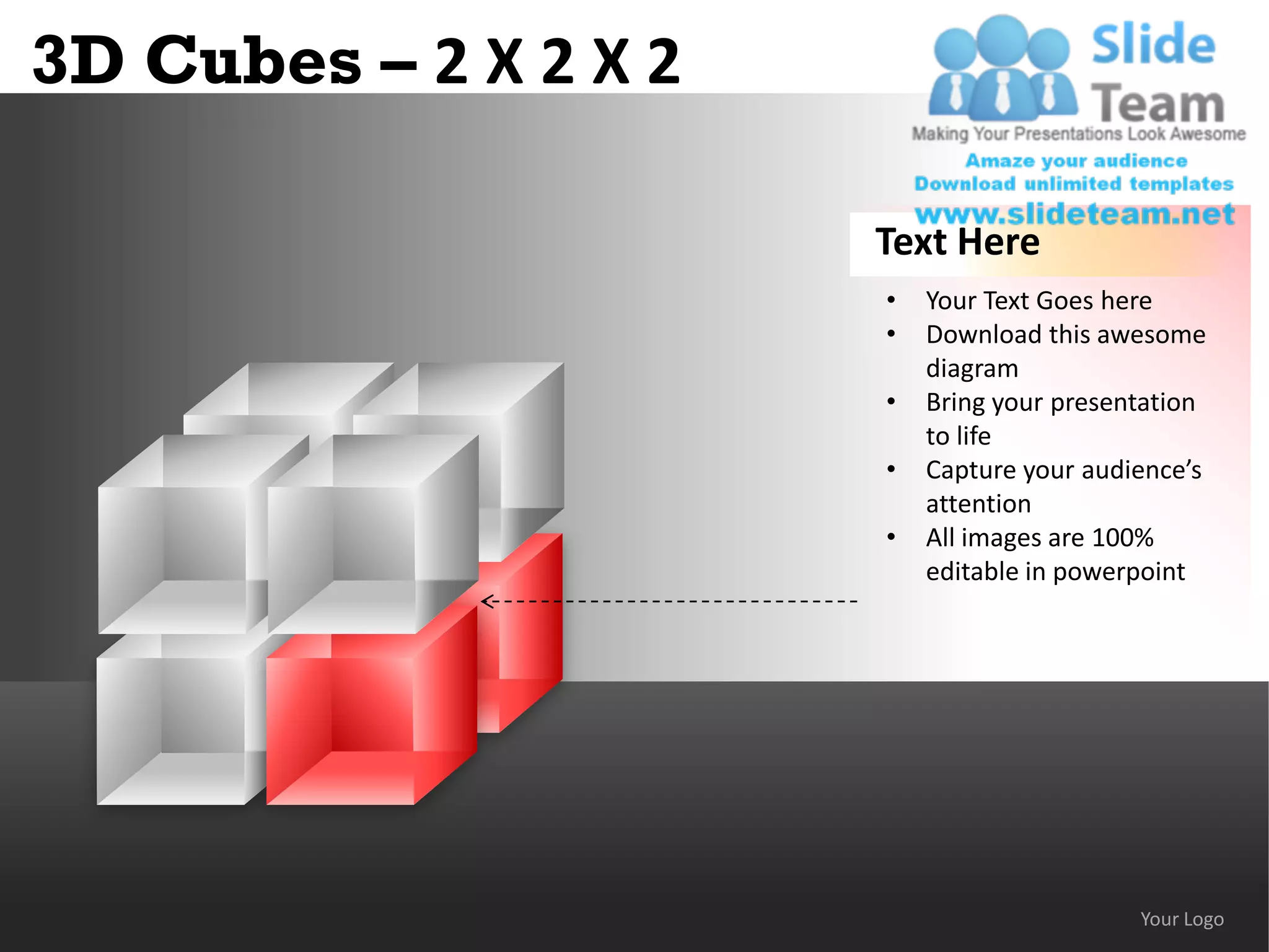 3d cubes 2x2x2 powerpoint presentation slides db ppt templates | PDF