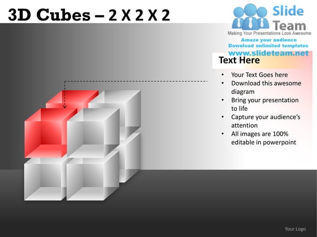 3d cubes 2x2x2 powerpoint presentation slides db ppt templates | PDF ...