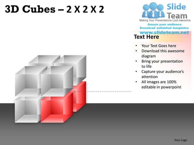 3d cubes 2x2x2 powerpoint presentation slides ppt templates | PDF