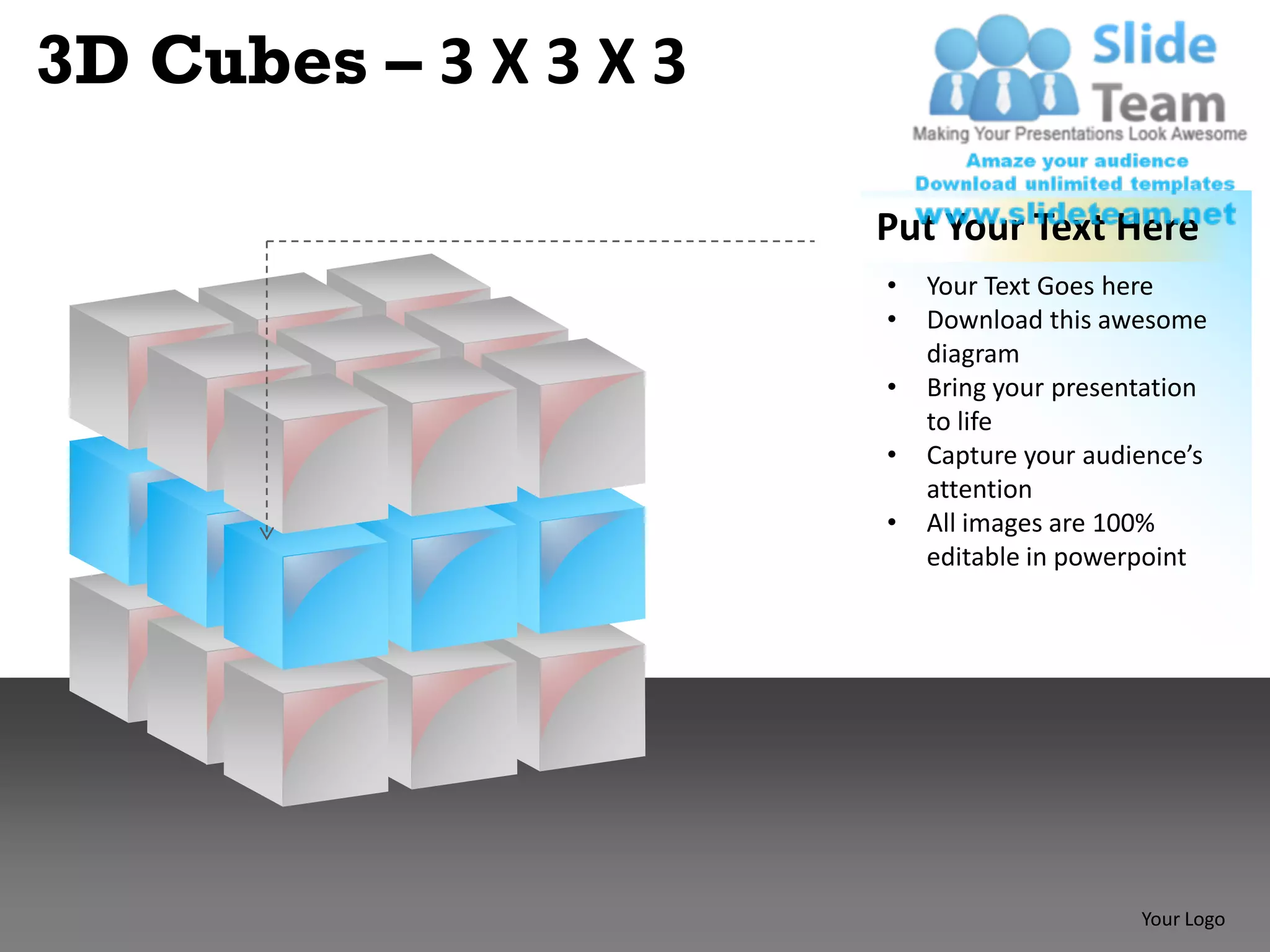 3d cubes 3x3x3 powerpoint presentation slides ppt templates | PDF