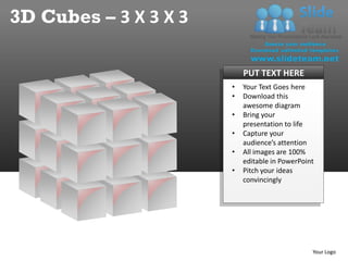3d cubes 3x3x3 powerpoint presentation slides ppt templates | PDF