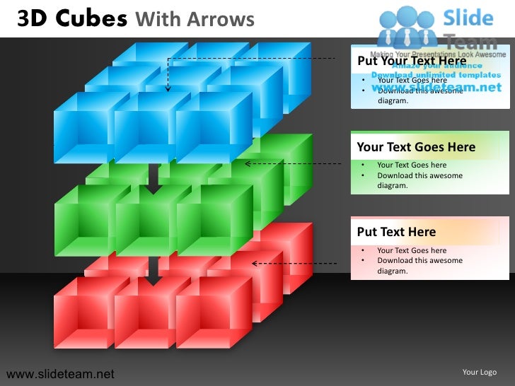 3d Cubes Building Blocks Stacked With Arrows Powerpoint Ppt Templates Building Blocks Powerpoint Template