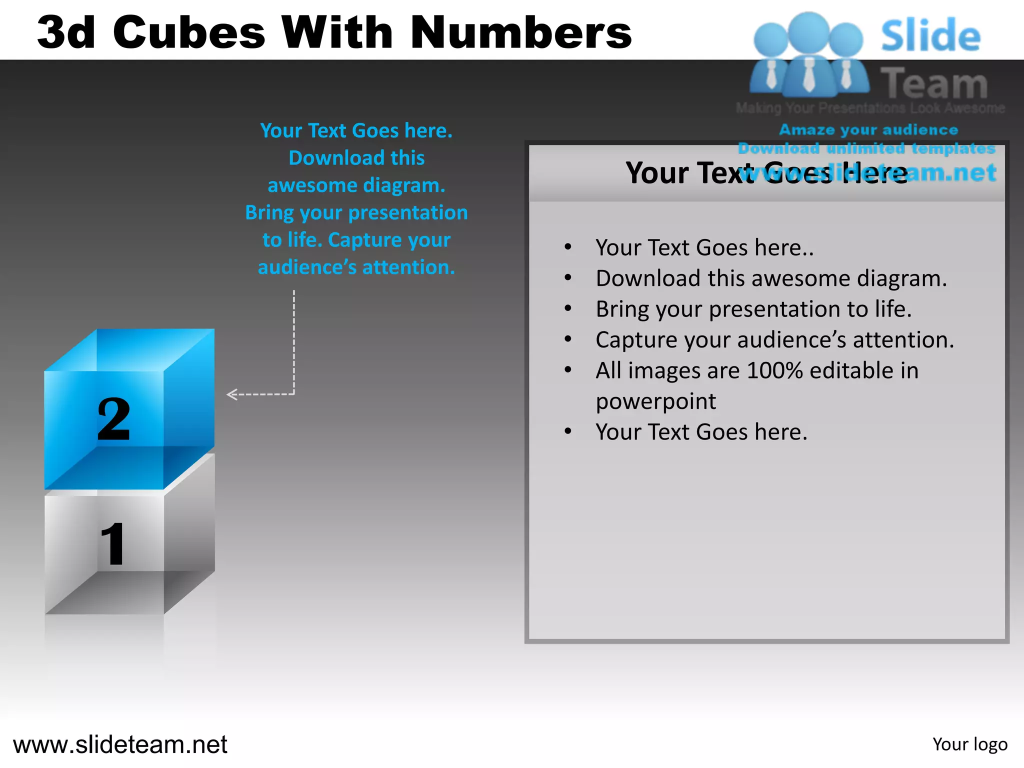 3d cubes building blocks stacked with numbers powerpoint presentation ...