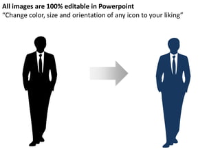 All images are 100% editable in Powerpoint
“Change color, size and orientation of any icon to your liking”
 
