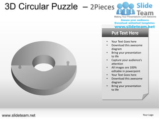 3d cycle circular round jigsaw maze piece puzzle 2 pieces powerpoint ...