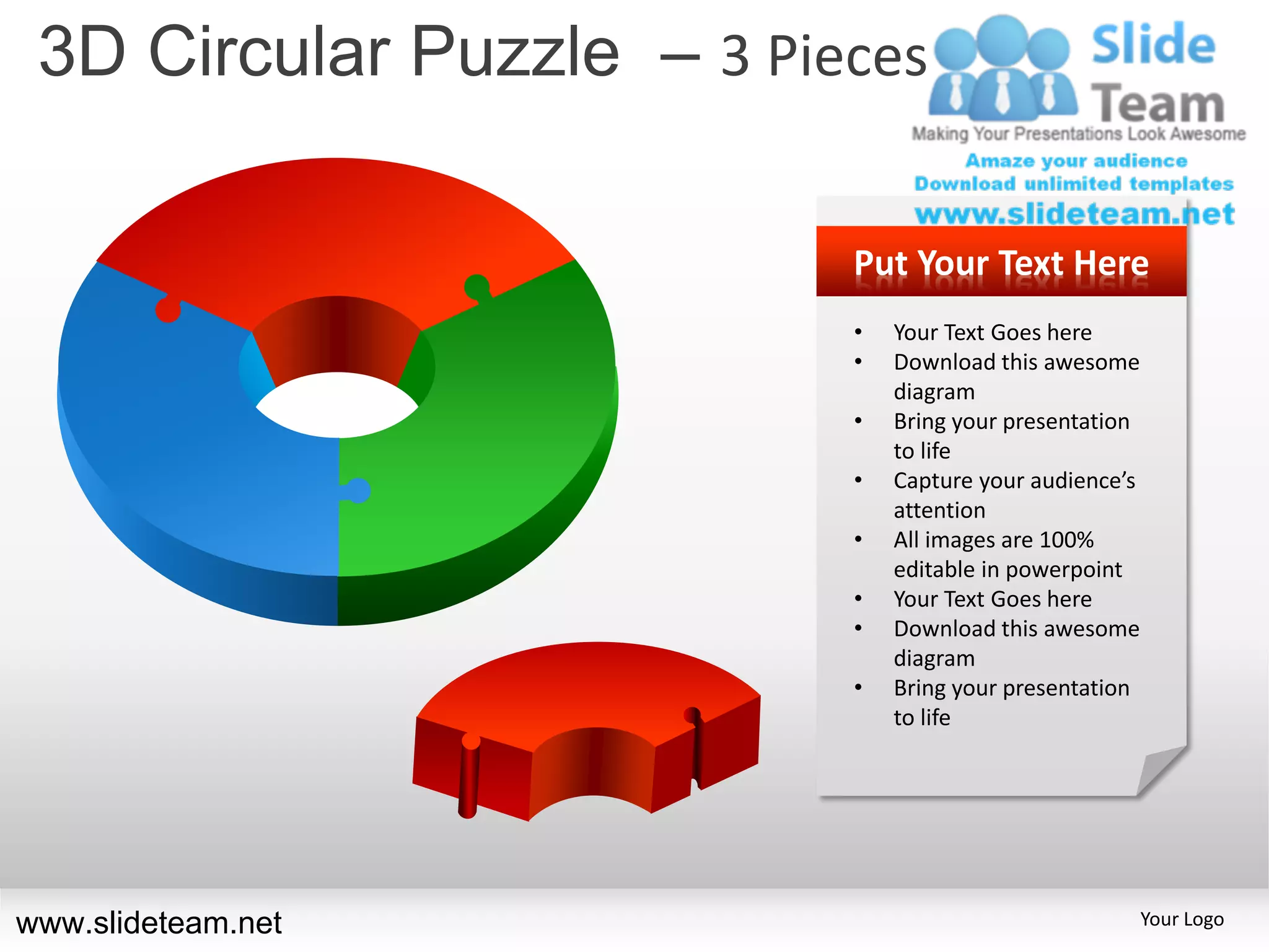 3d cycle circular round jigsaw maze piece puzzle with pieces powerpoint ...