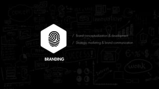 BRANDING
/ Brand conceptualization & development
/ Strategic marketing & brand communication
 