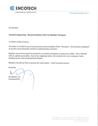 07-15-15 Recomendation Letter for Madelyn Thompson