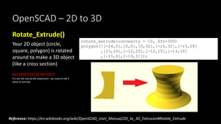 Openscad Extrusion Example 3D Design with OpenSCAD | PPTX