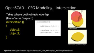 Csg Modelling 3D Design with OpenSCAD | PPTX