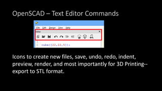 3D Design with OpenSCAD | PPTX | 3-D Graphics | Computer Software and ...