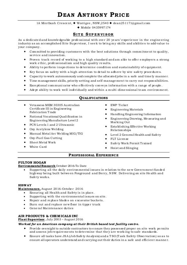 Deans Resume