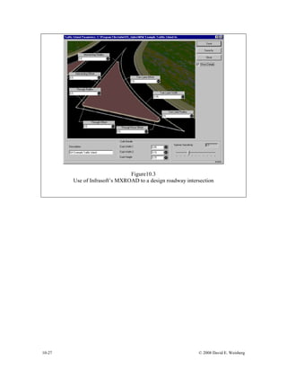 10-27 © 2008 David E. Weisberg
Figure10.3
Use of Infrasoft’s MXROAD to a design roadway intersection
 