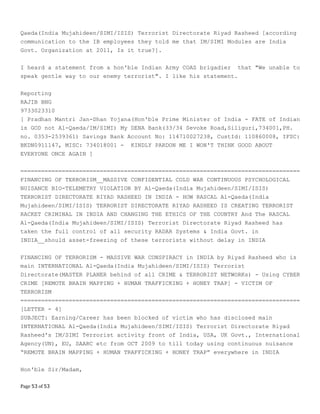 Page 53 of 53
Qaeda(India Mujahideen/SIMI/ISIS) Terrorist Directorate Riyad Rasheed [according
communication to the IB emp...