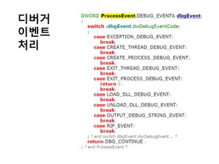 디버거
이벤트
처리
 