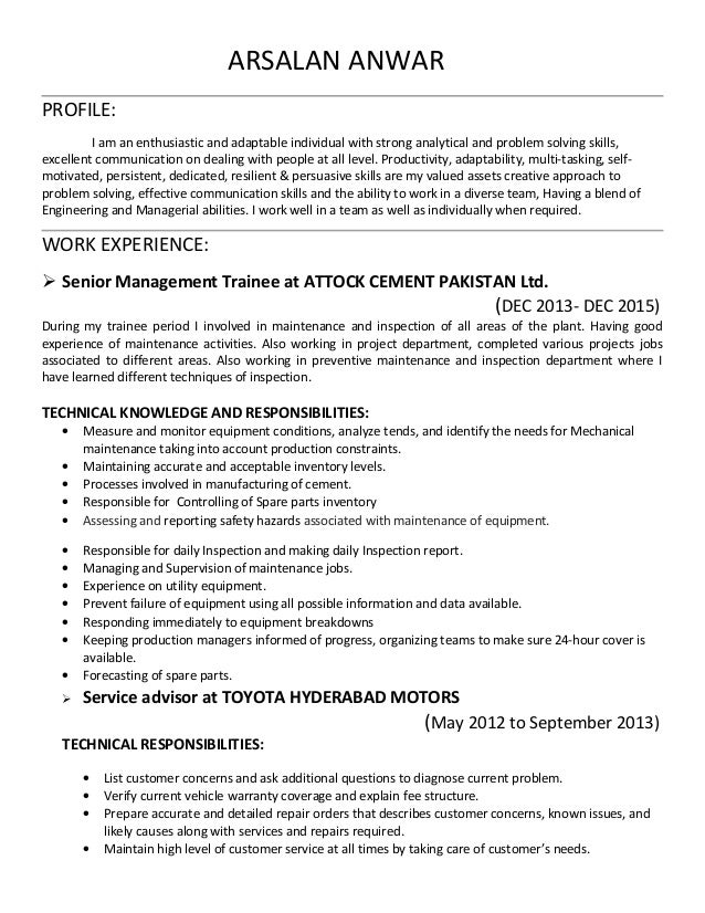 mech engineer 2012 strong analytical and problem solving skills