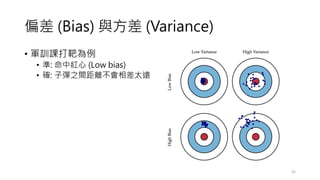 ƫ (Bias) c (Variance)
? ܊ӖnО
? : мt (Low bias)
? _: ӏ֮gx̫h
35
 