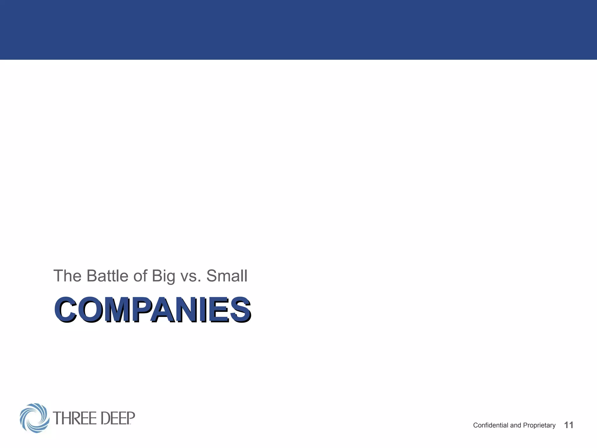 COMPANIES The Battle of Big vs. Small 