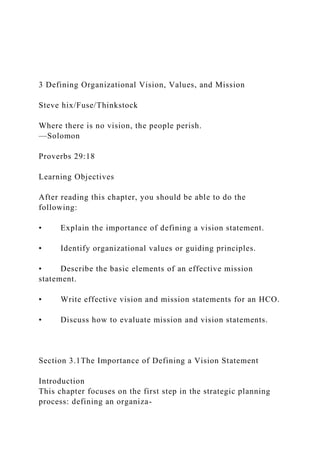 3 Defining Organizational Vision, Values, and MissionSteve.docx