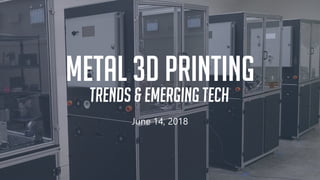 1
3DEO, Inc. © 2018
Metal 3D Printing
Trends & Emerging Tech
June 14, 2018
 