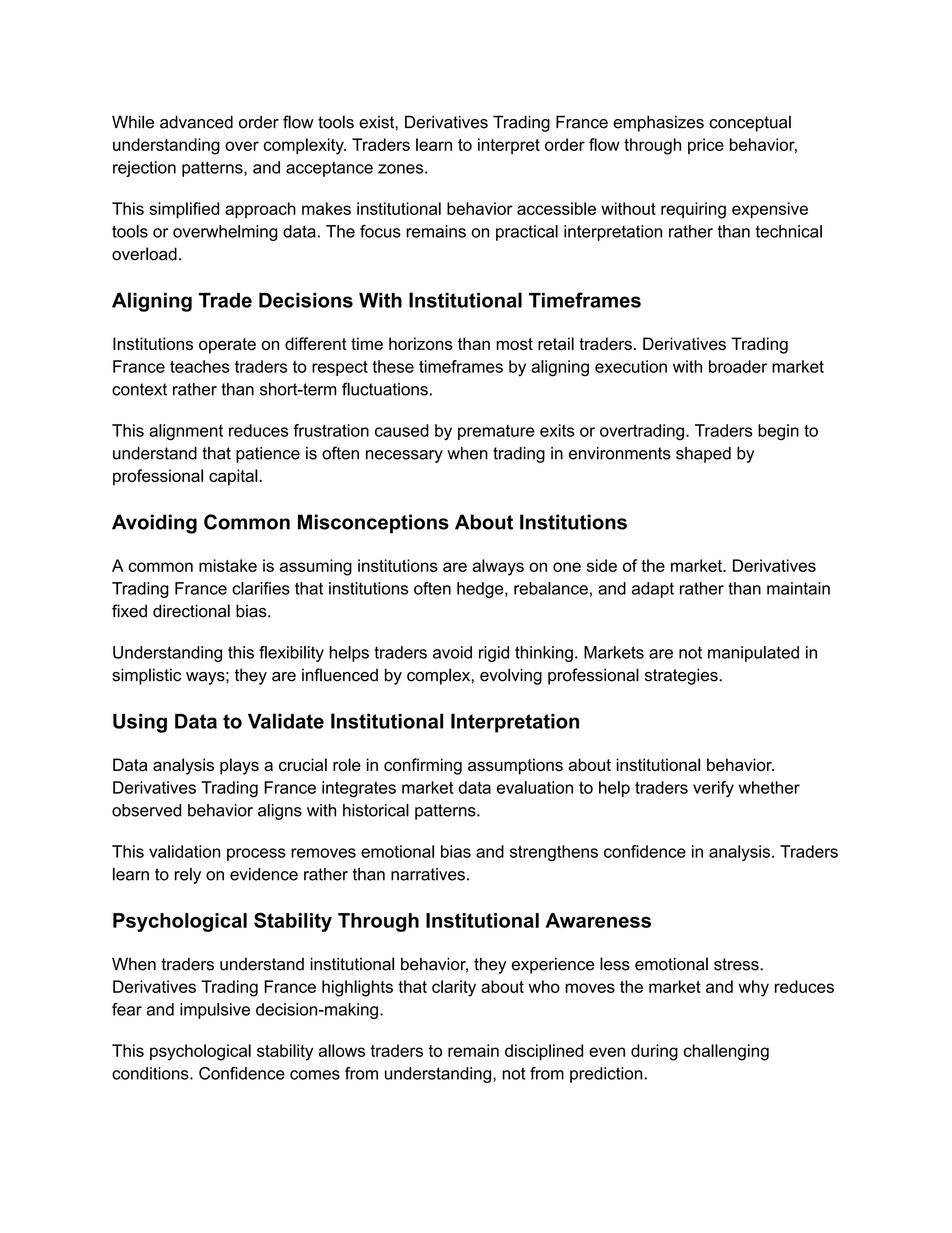 Derivatives Trading France Tips for Interpreting Institutional Market  Behavior | PDF