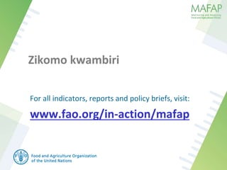Zikomo kwambiri
For all indicators, reports and policy briefs, visit:
www.fao.org/in-action/mafap
 
